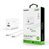 20W PD/QC Wall Charger & 5FT Cable for C to C White