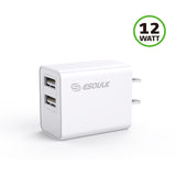 12W 2.4A Dual USB Wall Adapter (12/144) White