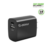 18W PD & 2.4A USB Wall Adapter (12/48) Black