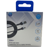 Mini Plus iPhone to USB Cable Black 4FT