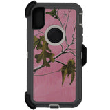 iPhone X / XS Camo Series Case with Circle Hole Pink and White