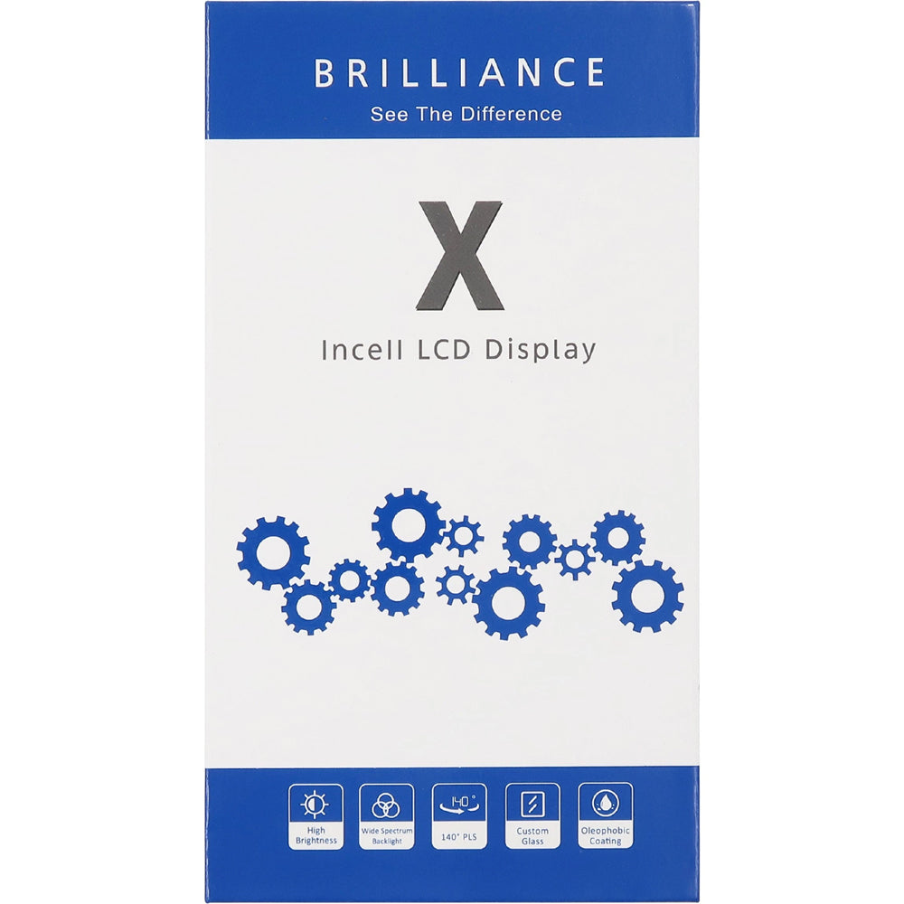 Brilliance Compatible for iPhone X Incell LCD with Touch  and Back Plate Black