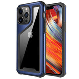 iPhone 11 Aluminum Alloy 2mm Slick Transparent Thick Bumper Frame Hybrid Case Blue