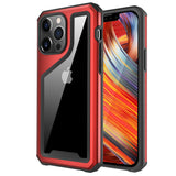 iPhone 11 Aluminum Alloy 2mm Slick Transparent Thick Bumper Frame Hybrid Case Red