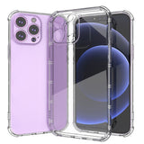 iPhone 13 Pro Max Shatterproof Transparent Cross Stripes Design Thick TPU Case Clear