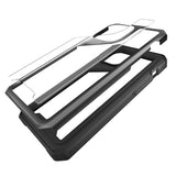 iPhone XR Aluminum Alloy 2mm Slick Transparent Thick Bumper Frame Hybrid Case Black