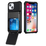 iPhone XR Business Multiple Card Holder (Upto 5 Cards) Shockproof Hybrid Case Black