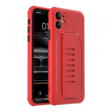 Hand Strap Grip Elastic Slim TPU Case for iPhone 12 / 12 Pro 6.1 (Red)