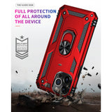 Ring Stand Grip Case for Apple iPhone 13 Pro Max (6.7) (Red)