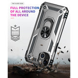 Ring Stand Grip Case for Apple iPhone 13 (6.1) (Silver)