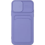 iPhone X Push window card case Lavander