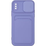 iPhone X Push window card case Lavander