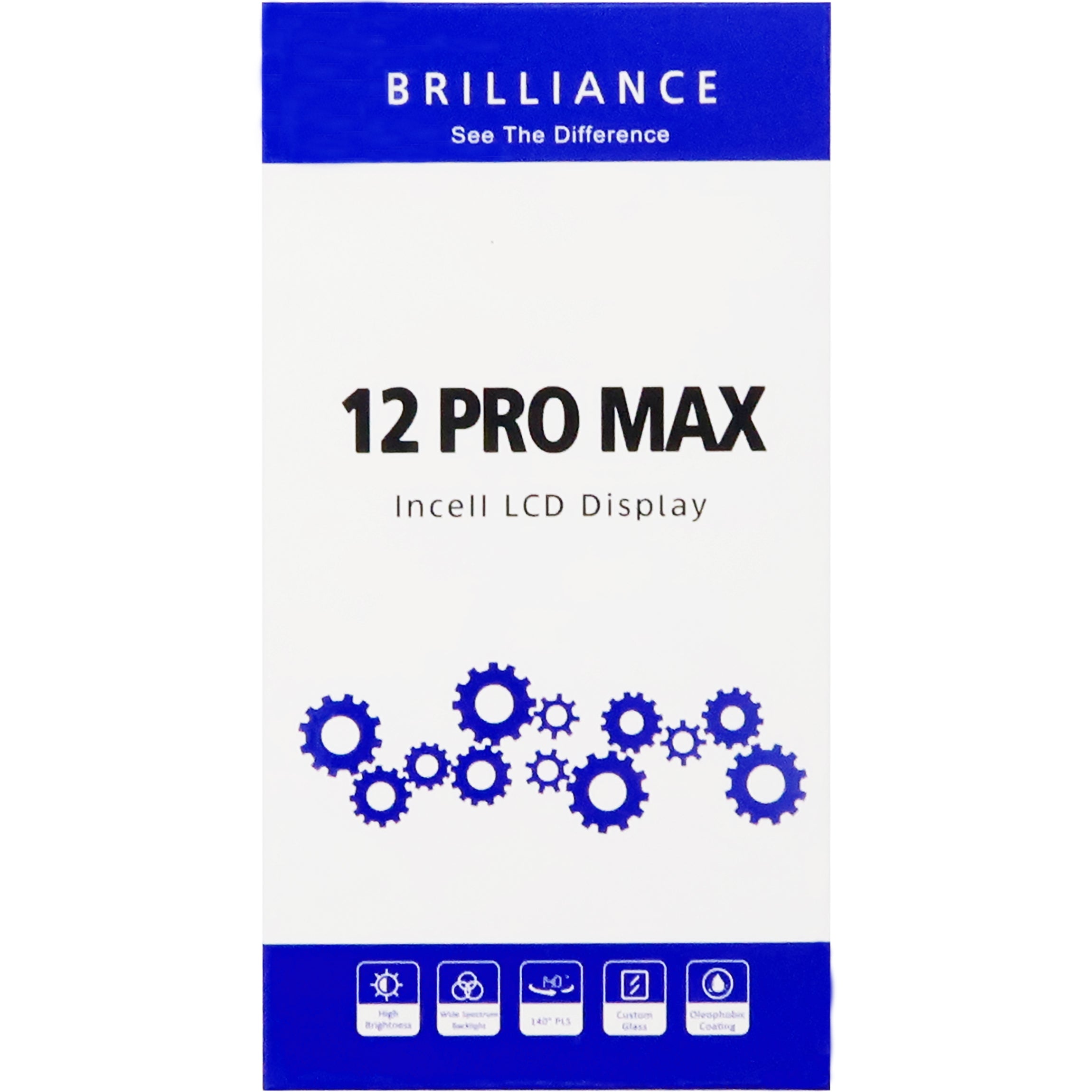 Brilliance Compatible for iPhone 12 Pro Max Incell LCD with Touch and Back Plate Black