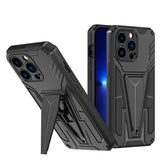 Military Grade Armor Protection Shockproof Hard Kickstand Case for Apple iPhone 13 [6.1] (Black)