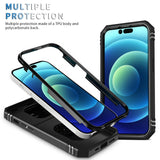 Armor Ring Stand Lens Cover Grip Case with Metal Plate for Apple iPhone 14 Pro Max [6.7] (Black)