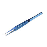 2UUL Blue T Straight Head Titanium Alloy 0.1mm Blue Tweezer for Precise Wire Jump