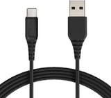 2.4A Fast Charging Cable (Type C To USB) 10FT (Black)