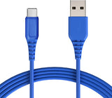 2.4A Fast Charging Cable (Type C To USB) 10FT (Blue)