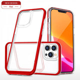 Crystal Clear Slim Hard Bumper Case for Apple iPhone 13 [6.1] (Red)