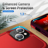 Armor Ring Stand Grip Hybrid Trailblazer Case for Apple iPhone 13 [6.1] (Red)