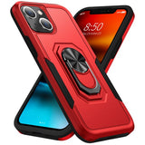 Armor Ring Stand Grip Hybrid Trailblazer Case for Apple iPhone 13 [6.1] (Red)