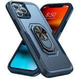 Armor Ring Stand Grip Hybrid Trailblazer Case for Apple iPhone 13 Pro Max (Navy Blue)