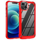 Clear Armor Plate Slim Edge Bumper  Case for Apple iPhone 14 [6.1] (Red)