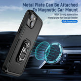 Armor Ring Stand Grip Hybrid Trailblazer Case for Apple iPhone 14 Plus [6.7] (Black)