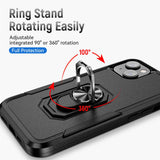 Armor Ring Stand Grip Hybrid Trailblazer Case for Apple iPhone 14 Plus [6.7] (Black)