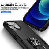 Armor Ring Stand Grip Hybrid Trailblazer Case for Apple iPhone 14 Plus [6.7] (Black)