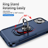Armor Ring Stand Grip Hybrid Trailblazer Case for Apple iPhone 14 Plus [6.7] (Navy Blue)
