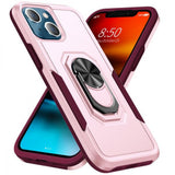 Armor Ring Stand Grip Hybrid Trailblazer Case for Apple iPhone 14 Plus [6.7] (Pink)