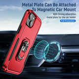 Armor Ring Stand Grip Hybrid Trailblazer Case for Apple iPhone 14 [6.1] (Red)