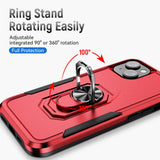 Armor Ring Stand Grip Hybrid Trailblazer Case for Apple iPhone 14 [6.1] (Red)