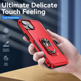 Armor Ring Stand Grip Hybrid Trailblazer Case for Apple iPhone 14 [6.1] (Red)