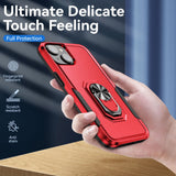 Armor Ring Stand Grip Hybrid Trailblazer Case for Apple iPhone 14 Plus [6.7] (Red)