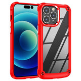 Clear Armor Plate Slim Edge Bumper Case for Apple iPhone 14 Pro Max [6.7] (Red)