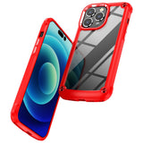 Clear Armor Plate Slim Edge Bumper Case for Apple iPhone 14 Pro Max [6.7] (Red)