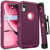 iPhone XR Heavy Duty with Clip Burgundy+Pink (BCC)