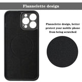 iPhone 13 Pro Max Slim Silicone Pro Magnetic Magnatic Circle Full Corner Protection Case (Black)