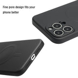 iPhone 13 Pro Max Slim Silicone Pro Magnetic Magnatic Circle Full Corner Protection Case (Black)